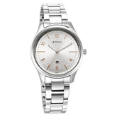 Titan Workwear Women's Watch Analog Silver Dial With Silver Stainless Steel  Band, 2639SM09
